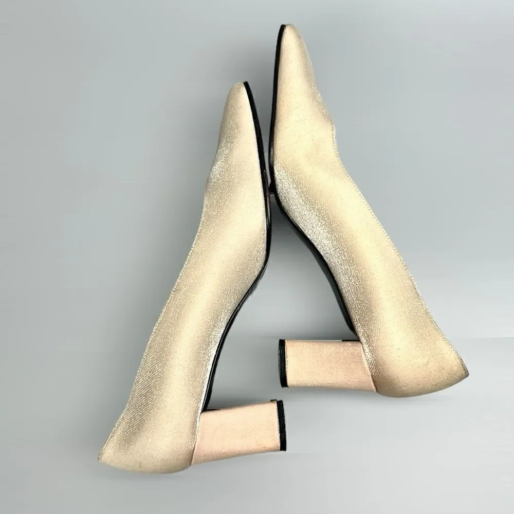 Stuart Weitzman Anna Oyster Sparkle Dress Pumps Heels Womens Sz 8
